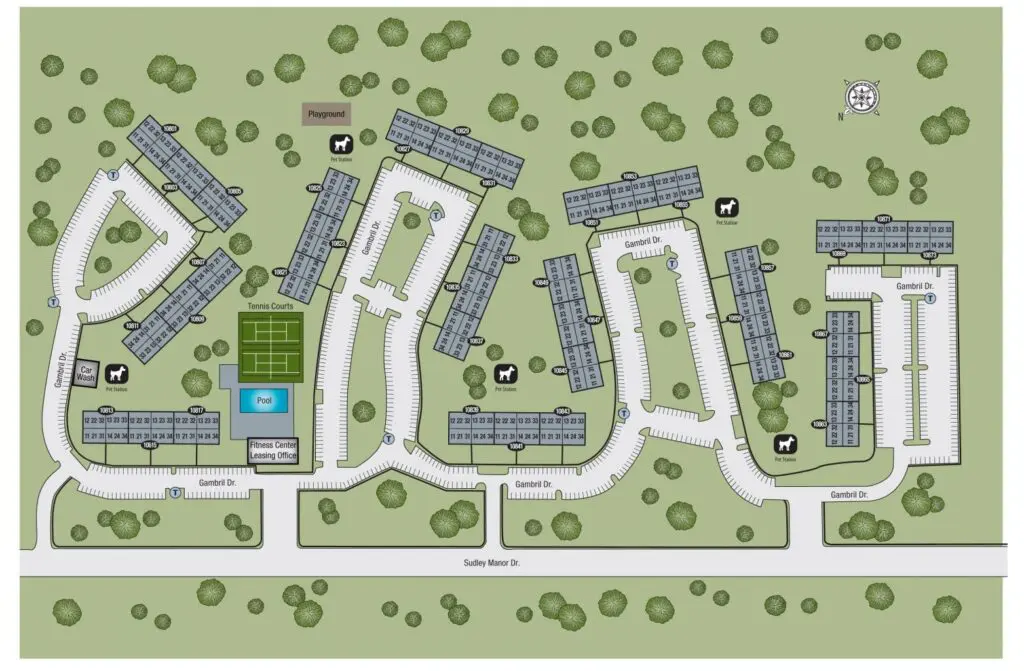 This image shows the map of TGM Sudley Crossing in Manassas, VA.