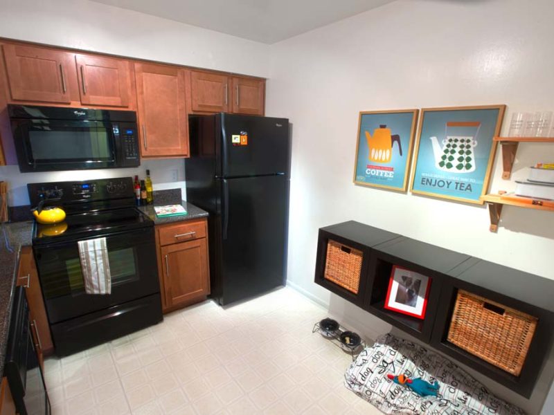 This image shows a fully equipped kitchen with Whirlpool appliances.