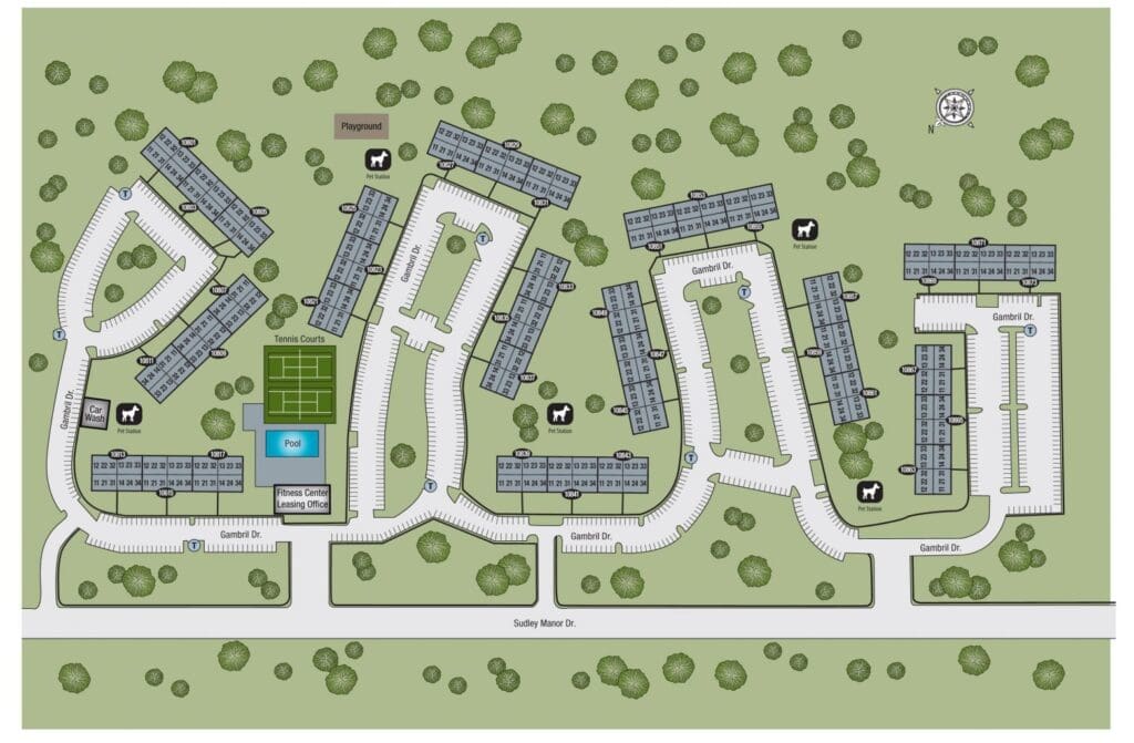 This image shows the map of TGM Sudley Crossing in Manassas, VA.